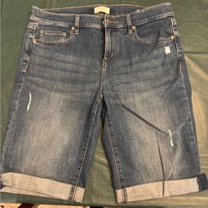 LOFT Blue Denim Jeans with Classic Wash and Contrast Stitching